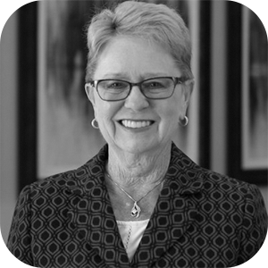 Black and white photo of Marsha Stanton
