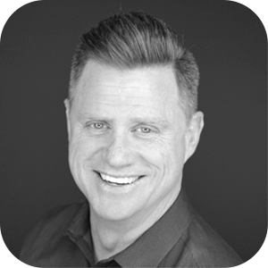 Black and white photo of Kevin Kane