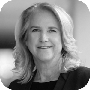 Black and white photo of Kim Box