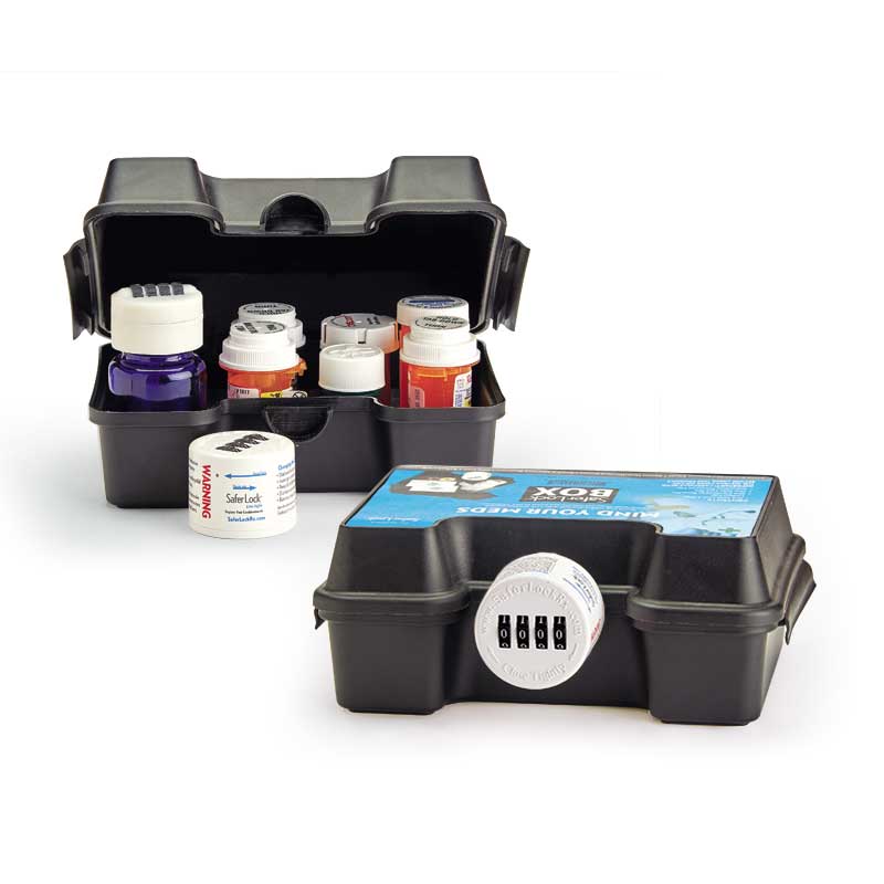 Image of Safer Lock locking medication box.